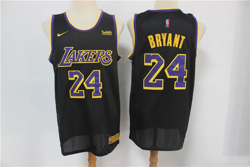 Basketball Jersey For Basketball Fans-Lakers 24 Kobe Bryant Black 2021 Earned Edition Swingman Basketball Jersey