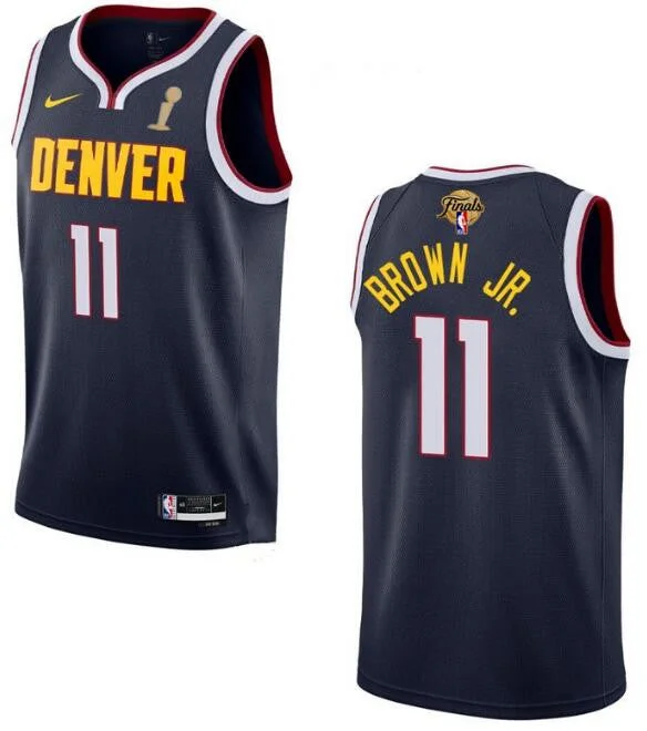 Basketball Jersey For Custom League Apparel-Nuggets 11 Bruce Brown Navy 2023 Finals Champions Swingman Basketball Jersey