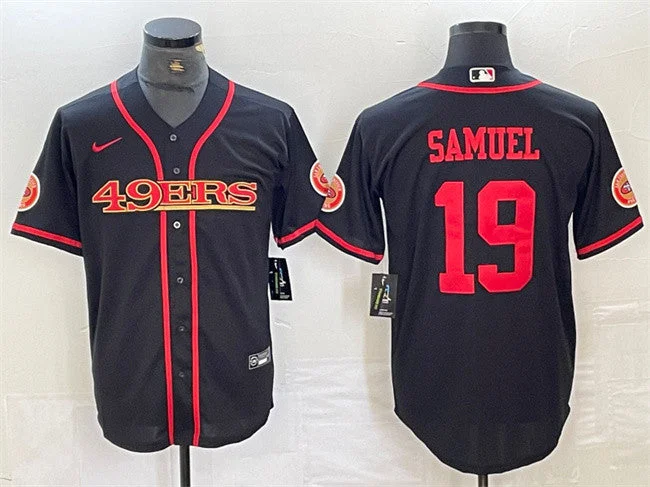 Baseball Jersey For Special Fan Gifts-Men's San Francisco 49ers #19 Deebo Samuel Black With Patch Cool Base Stitched Baseball Jersey