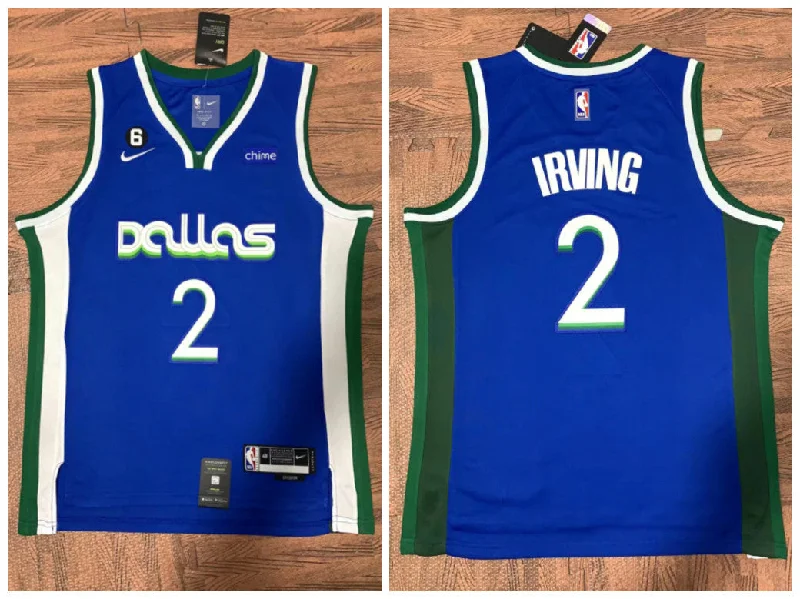 Basketball Jersey For Exclusive Team Gear-Mavericks 2 Kyrie Irving Blue City Edition Swingman Basketball Jersey