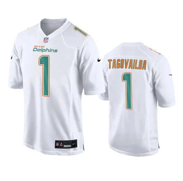 Football Jersey For Player Merchandise-Men's Miami Dolphins #1 Tua Tagovailoa White Fashion Vapor Untouchable Football Stitched Jersey