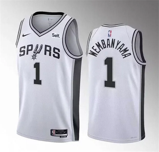 Basketball Jersey For High-Quality Customization-Spurs 1 Victor Wembanyama White 2022-23 Association Edition Swingman Basketball Jersey