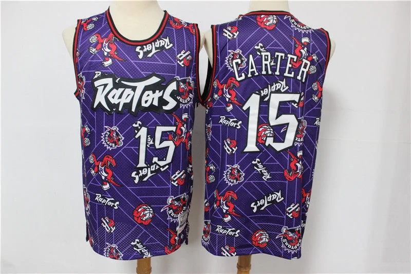 Basketball Jersey For Professional Teams-Raptors 15 Vince Carter Purple Tear Up Pack Hardwood Classics Swingman Basketball Jersey