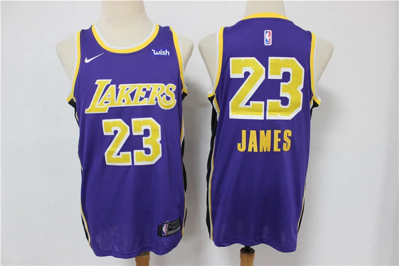 Basketball Jersey For Personalized Fan Gifts-Lakers 23 Lebron James Purple Swingman Basketball Jersey