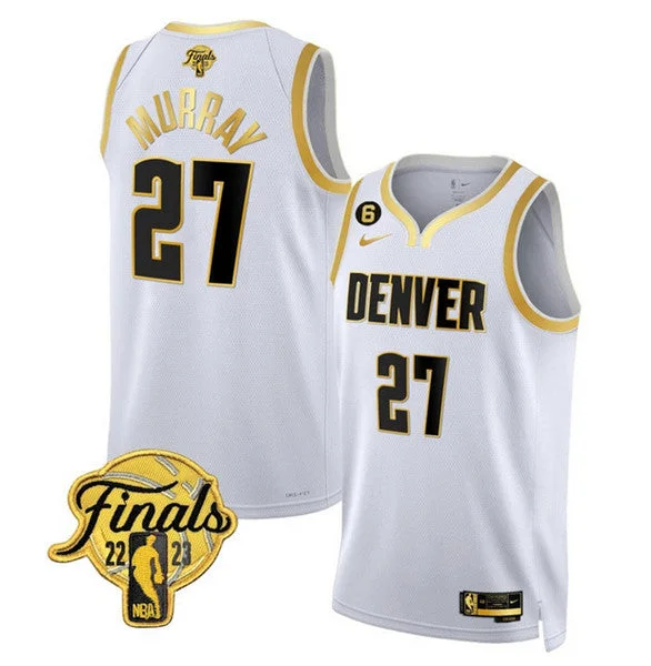 Basketball Jersey For Softball And Basketball Fans-Nuggets 27 Jamal Murray White 2023 Finals NO.6 Patch Collection Edition Swingman Basketball Jersey