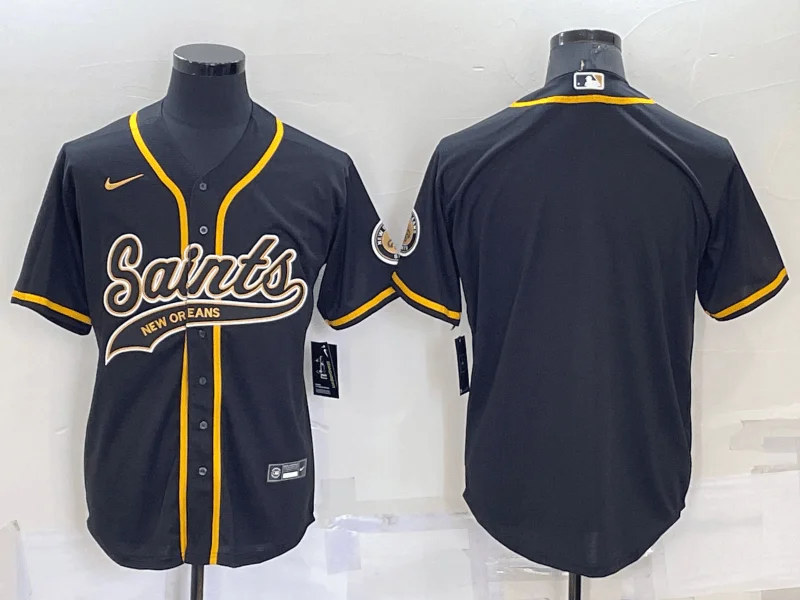 Baseball Jersey For Personalized Custom Team Gear-Men's New Orleans Saints Blank Black Stitched Cool Base Baseball Jersey