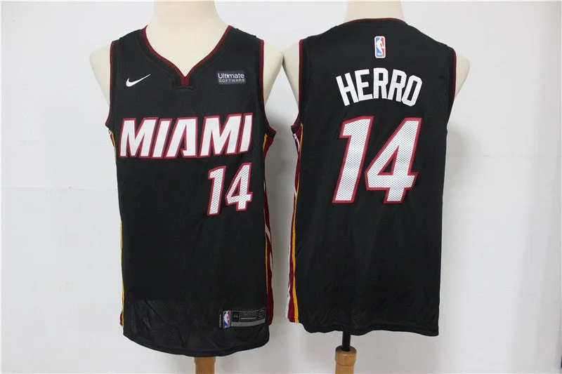 Basketball Jersey For Supporter Apparel-Heat 14 Tyler Herro Black Swingman Basketball Jersey