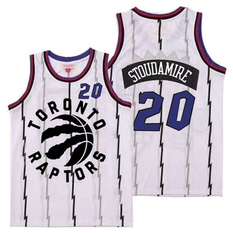 Basketball Jersey For Personalized Player Merchandise-Raptors 20 Damon Stoudamire White Retro Basketball Jersey