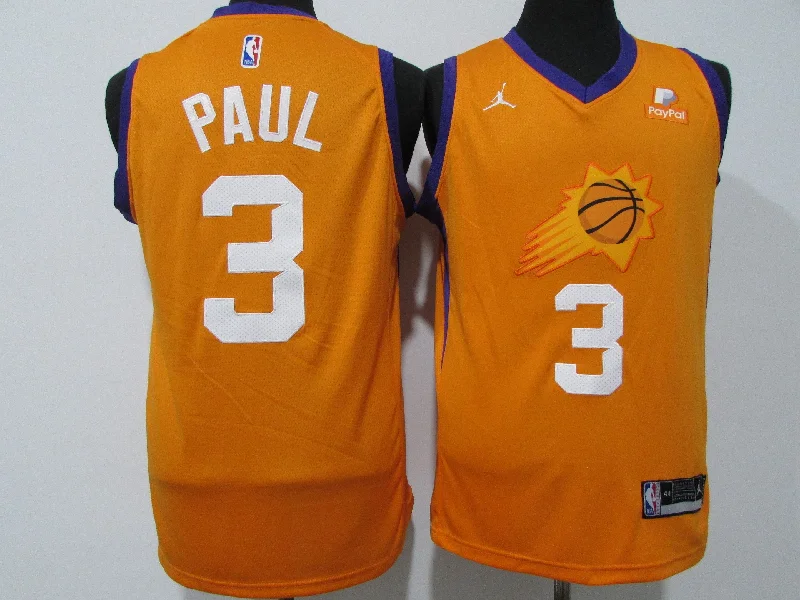 Basketball Jersey For Fans-Suns 3 Chris Paul Orange 2020-21 City Edition Swingman Basketball Jersey