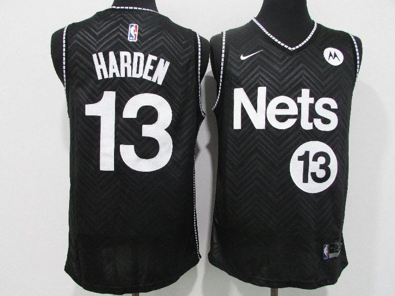 Basketball Jersey For Custom Numbering-Nets 13 James Harden Black 2021 Earned Edition Swingman Basketball Jersey