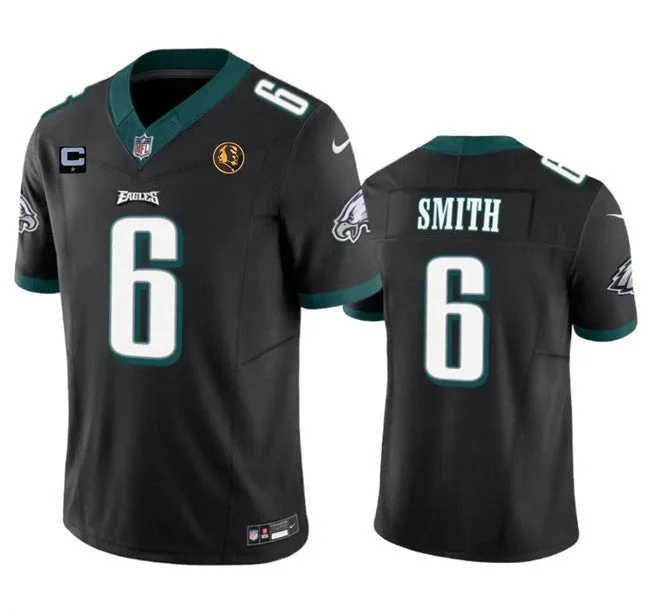 Football Jersey For Special Edition Designs-Men's Philadelphia Eagles #6 DeVonta Smith Black 2023 F.U.S.E. With 1-star C Patch And John Madden Patch Vapor Limited Football Stitched Jersey