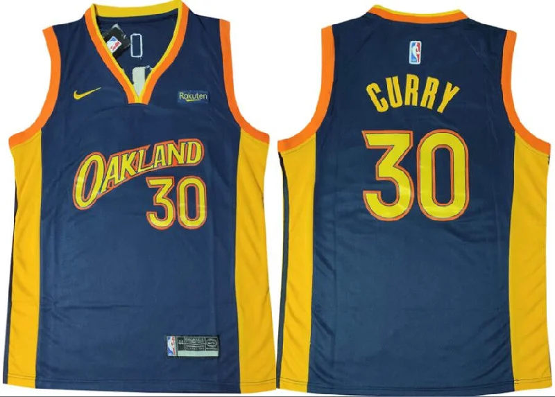 Basketball Jersey For School Spirit-Warriors 30 Stephen Curry Navy Swingman Basketball Jersey