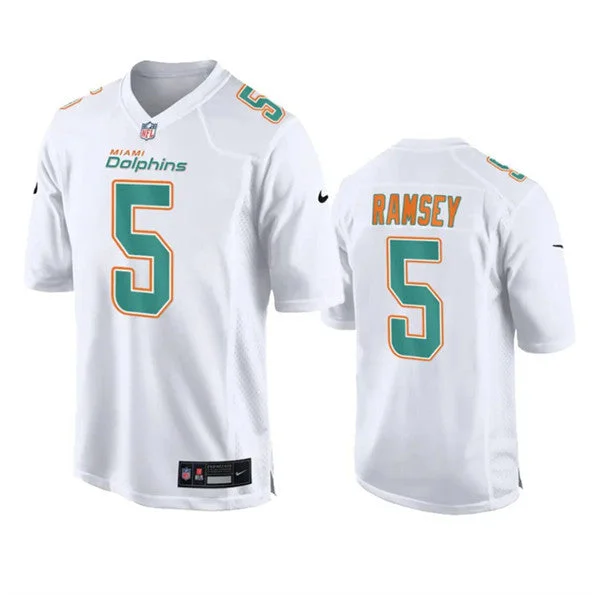 Football Jersey For Custom Team Colors-Men's Miami Dolphins #5 Jalen Ramsey White Fashion Vapor Untouchable Football Stitched Jersey