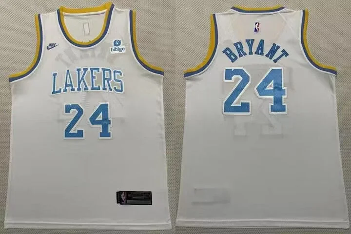 Basketball Jersey With Custom Graphics-Lakers 24 Kobe Bryant White 2022-23 Swingman Basketball Jersey