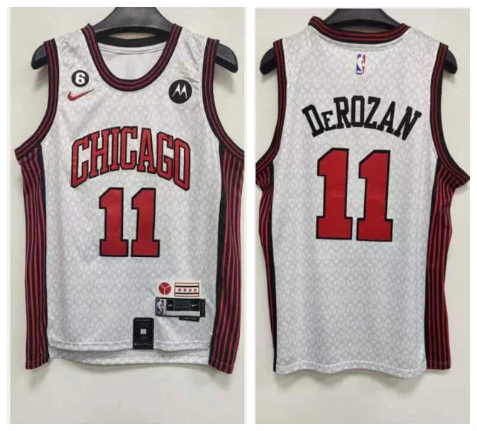 Basketball Jersey For Personalized Youth Apparel-Bulls 11 DeMar DeRozan White 2022-23 City Edition Swingman Basketball Jersey