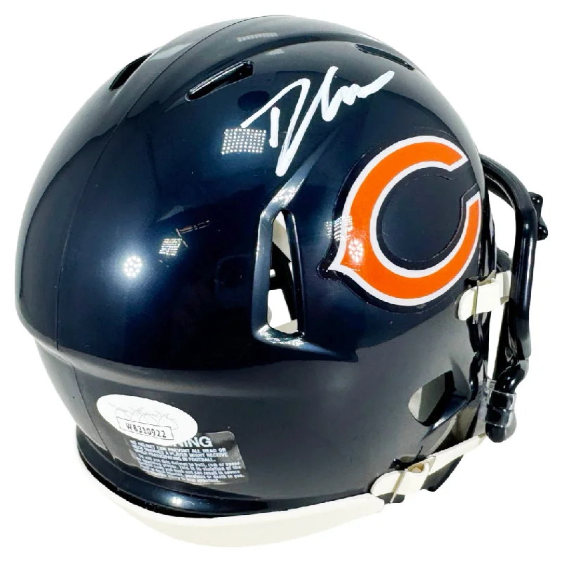 Rugby Helmet For Team Apparel-D'Andre Swift Signed Chicago Bears Speed Mini Football Helmet (JSA)