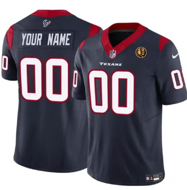 Football Jersey For Fundraiser Apparel-Men's Houston Texans Active Player Custom Navy 2023 F.U.S.E. With John Madden Patch Vapor Limited Football Stitched Jersey