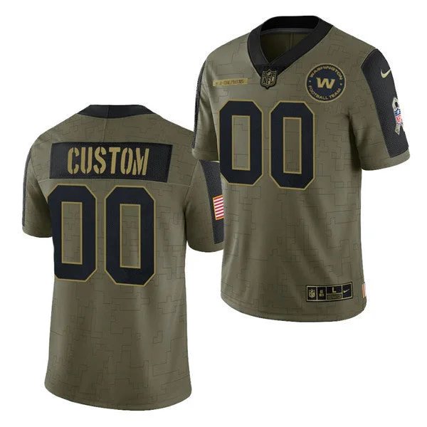 Football Jersey For Custom League Apparel-Men's Washington Football Team ACTIVE PLAYER 2021 Olive Salute To Service Limited Stitched Jersey