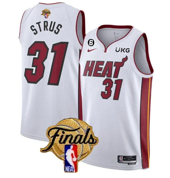 Basketball Jersey For Limited Editions-Heat 31 Max Strus White 2023 Finals NO.6 Patch Swingman Basketball Jersey