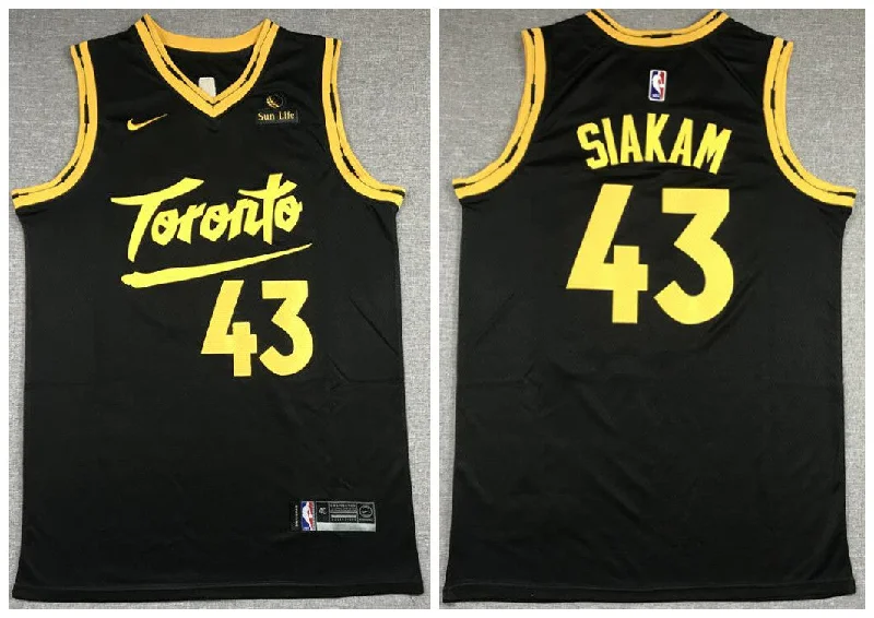 Basketball Jersey For Custom Embroidered Team Names-Raptors 43 Pascal Siakam Black 2021 City Edition Swingman Basketball Jersey