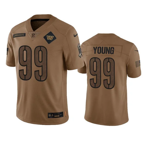 Football Jersey For Custom Team Jerseys-Men's Washington Commanders #99 Chase Young 2023 Brown Salute To Service Limited Football Stitched Jersey