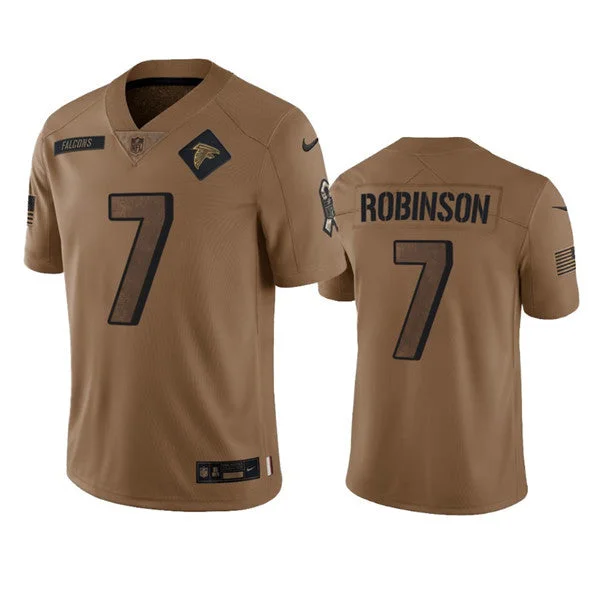 Football Jersey For Custom Number Embroidery-Men's Atlanta Falcons #7 Bijan Robinson 2023 Brown Salute To Setvice Limited Football Stitched Jersey