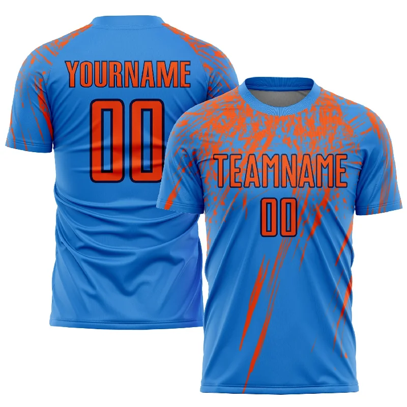 Football Jersey For Personalized Fan Support-Custom Powder Blue Orange-Navy Sublimation Soccer Uniform Jersey