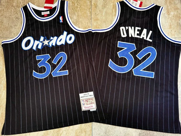 Basketball Jersey With Player Names And Numbers-Magic 32 Shaquille O'Neal Black 1994-95 Hardwood Classics Basketball Jersey