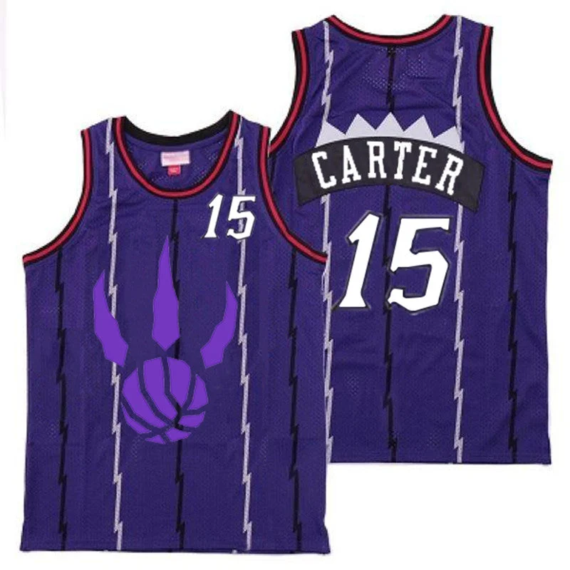 Basketball Jersey For Event Marketing Merchandise-Raptors 15 Vince Carter Purple Logo Retro Basketball Jersey