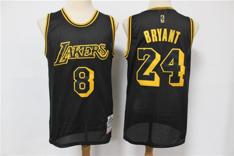 Basketball Jersey For High School Events-Lakers 8 & 24 Kobe Bryant Black 2020 Hardwood Classics Mesh Basketball Jersey