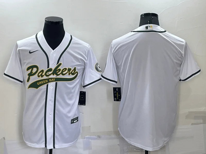 Baseball Jersey For Alumni Events-Men's Green Bay Packers Blank White Stitched Cool Base Baseball Jersey