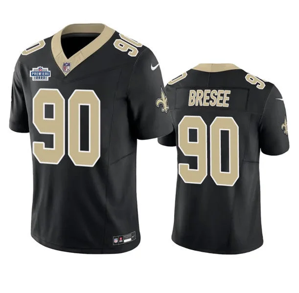 Football Jersey For Game Day Fan Apparel-Men's New Orleans Saints #90 Bryan Bresee Black 2023 F.U.S.E. Prem1ere Patch Vapor Untouchable Limited Football Stitched Jersey