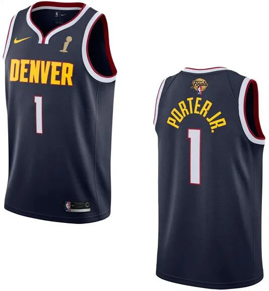 Basketball Jersey For Basketball Event Gear-Nuggets 1 Michael Porter Jr. Navy 2023 Finals Champions Swingman Basketball Jersey