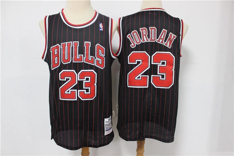 Basketball Jersey For Adults-Bulls 23 Michael Jordan Black 1995-96 Hardwood Classics Basketball Jersey