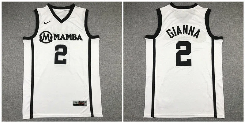 Basketball Jersey For Custom Team Wear-Mamba Gianna Maria 2 White Kobe Bryant Daughter Stitched Basketball Basketball Jersey