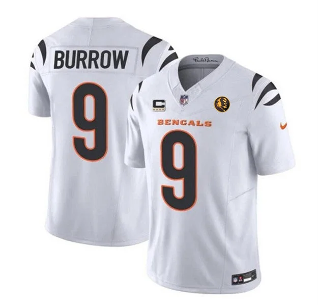 Football Jersey For Official Tournament Merchandise-Men's Cincinnati Bengals #9 Joe Burrow White 2023 F.U.S.E. With 4-star C Patch And John Madden Patch Vapor Limited Football Stitched Jersey