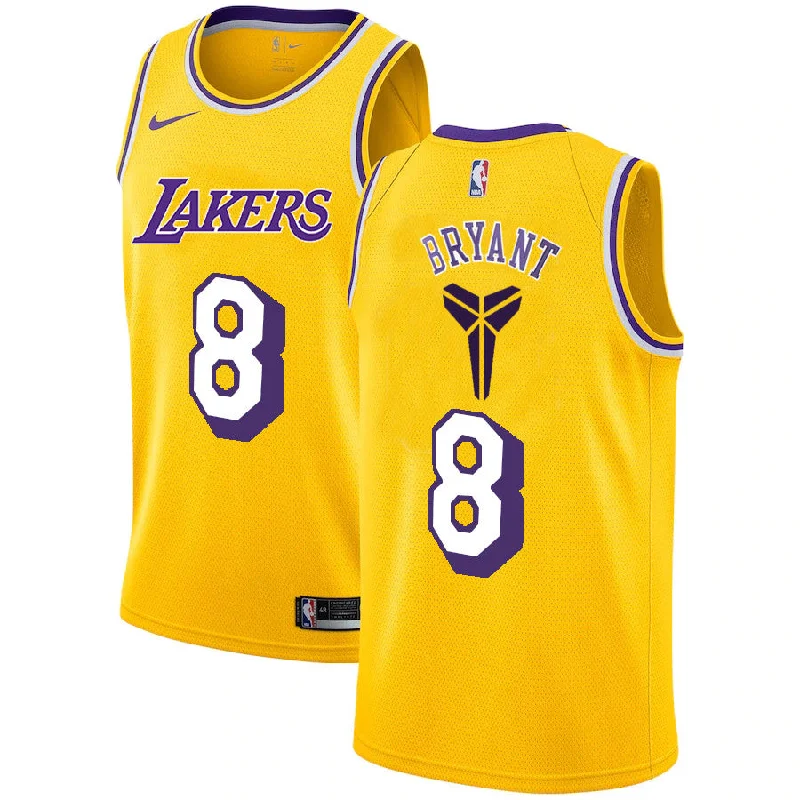 Basketball Jersey For College And High School Teams-Lakers 8 Kobe Bryant Yellow Swingman Basketball Jersey