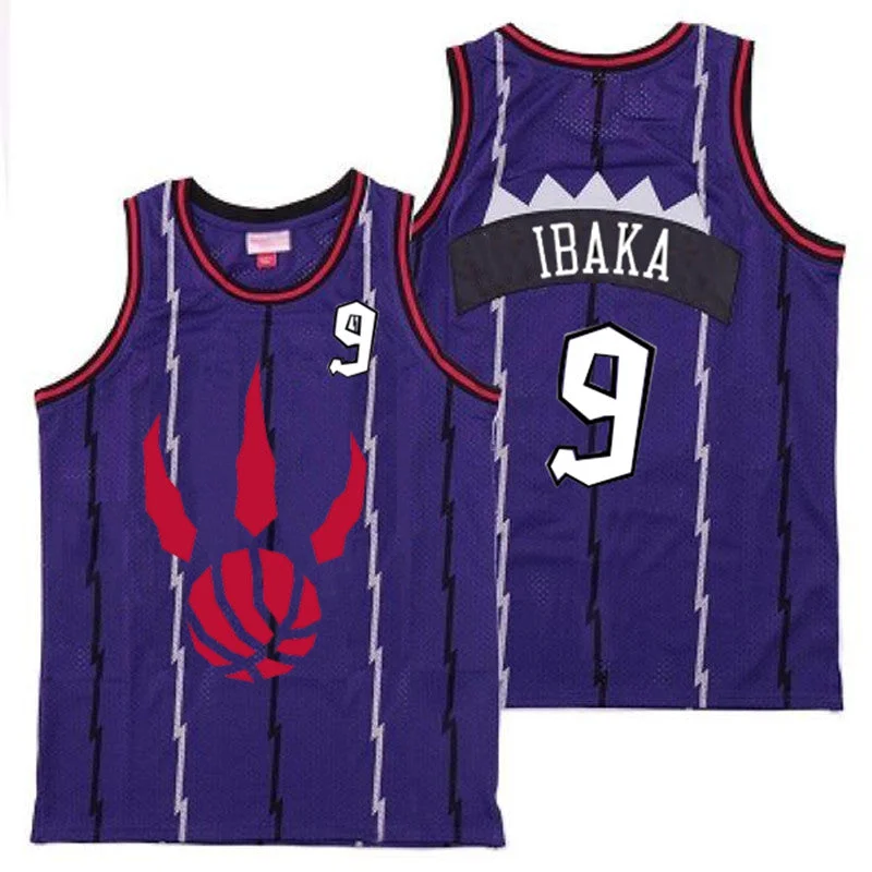 Basketball Jersey With Custom Logo Design-Raptors 9 Serge Ibaka Purple Throwback Basketball Jerseys