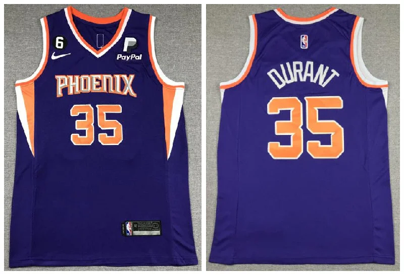 Basketball Jersey For Personalized Custom Team Gear-Suns 35 Kevin Durant Purple Swingman Basketball Jersey