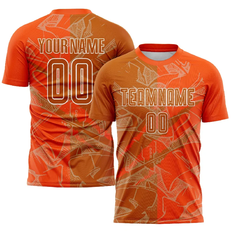 Football Jersey For Special Edition Custom Prints-Custom Graffiti Pattern Texas Orange-Orange Scratch Sublimation Soccer Uniform Jersey