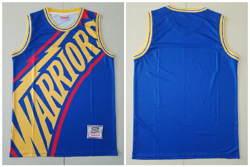 Basketball Jersey For League Teams-Warriors Big Face Blue Hardwood Classics Swingman Basketball Jersey