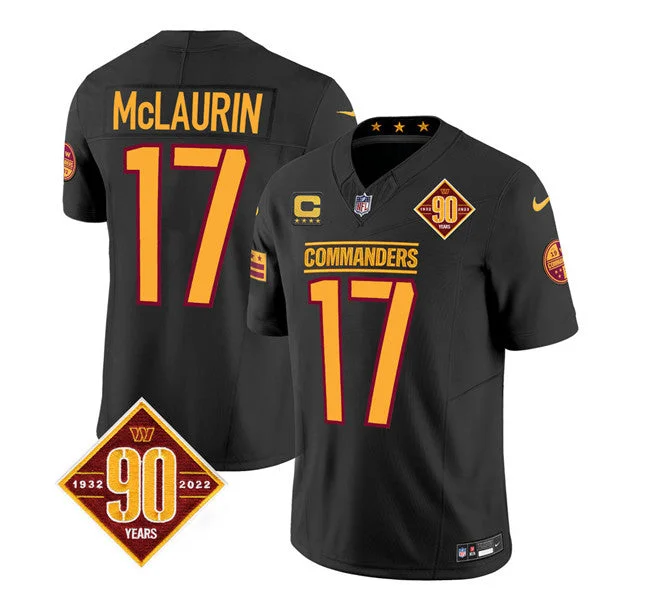 Football Jersey For Adult Leagues-Men's Washington Commanders #17 Terry McLaurin Black 2023 F.U.S.E. 90th Anniversary Vapor Limited Football Stitched Jersey