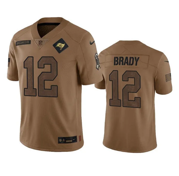 Football Jersey For High-Quality Customization-Men's Tampa Bay Buccaneers #12 Tom Brady 2023 Brown Salute To Service Limited Football Stitched Jersey