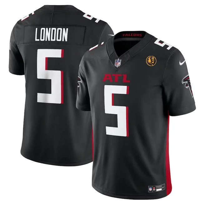 Football Jersey For Official Team Gear-Men's Atlanta Falcons #5 Drake London Black 2023 F.U.S.E. With John Madden Patch Vapor Limited Football Stitched Jersey