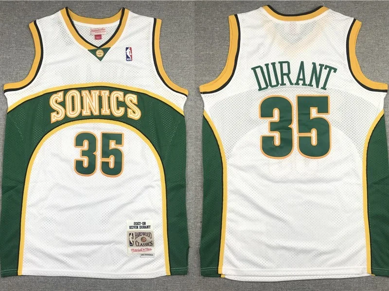 Basketball Jersey For Group Fundraising-SuperSonics 35 Kevin Durant Green 2007-08 Hardwood Classics Basketball Jersey