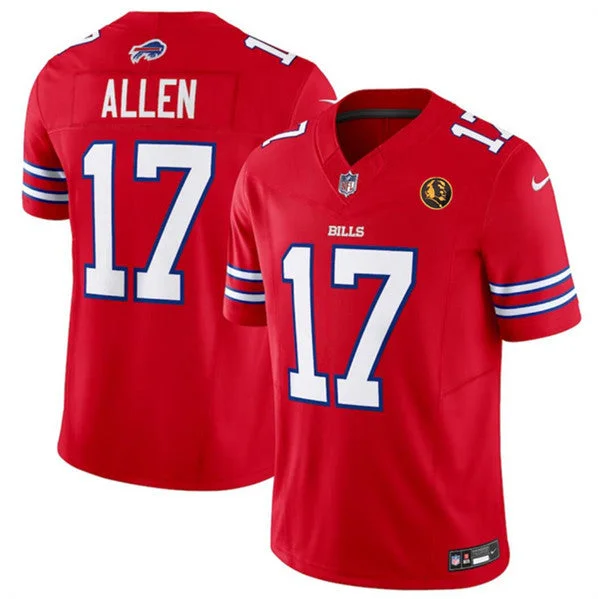 Football Jersey For Charity Events-Men's Buffalo Bills #17 Josh Allen Red 2023 F.U.S.E. With John Madden Patch Vapor Limited Football Stitched Jersey