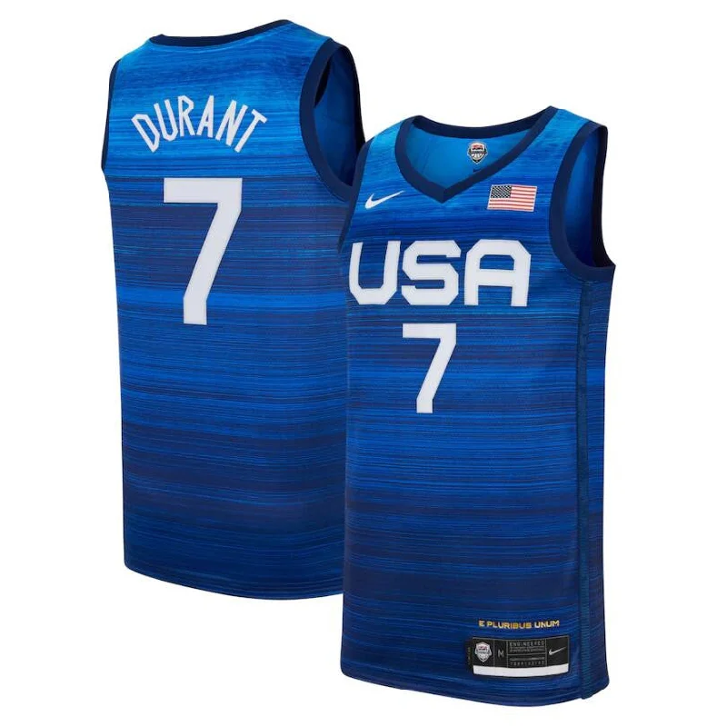 Basketball Jersey For College Tournament Teams-Team USA 7 Durant Navy 2021 Olympics Basketball Swingman Basketball Jersey