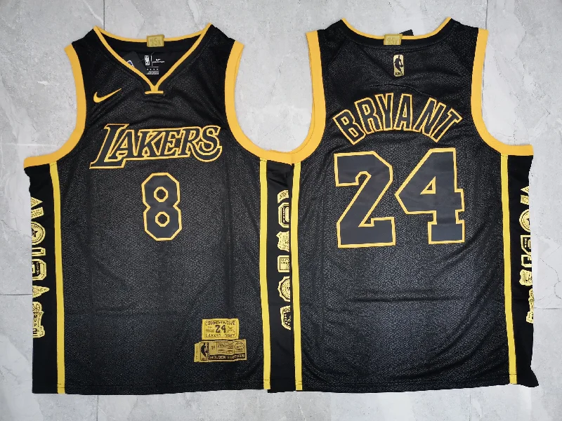 Basketball Jersey For Basketball Fans Merchandise-Lakers 24 Kobe Bryant Black Retirement Commemorative Swingman Basketball Jersey