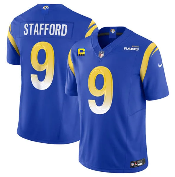 Football Jersey For Personalized Numbering-Men's Los Angeles Rams #9 Matthew Stafford Blue 2023 F.U.S.E. With 4-Star C Patch Vapor Untouchable Limited Football Stitched Jersey