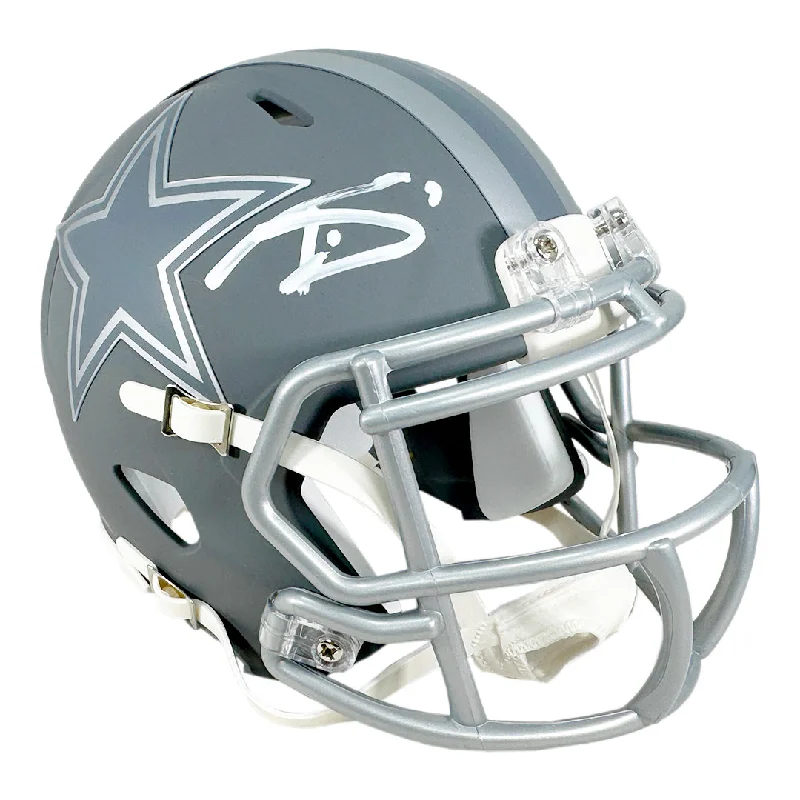 Rugby Helmet With Foam Padding-Trevon Diggs Signed Dallas Cowboys Slate Alternate Speed Mini Football Helmet (Beckett)